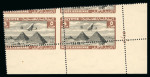 Stamp of Egypt » Airmails 1933 Airmail 5m chocolate and black, bottom right corner