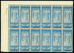 Stamp of Egypt » Commemoratives 1925 International geographical Congress set of three in mint n.h. corner marginal blocks of 12 with control numbers