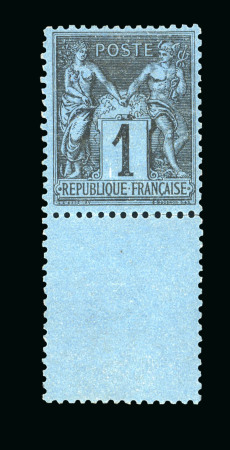 Stamp of France » Type Sage 1876-1900 1876, Sage Y&T n° 84, 1c noir sur Bleu de Prusse, très