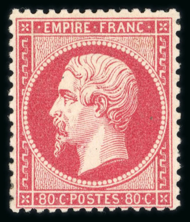 Stamp of France » Empire 1853-1862 1862, Napoléon dentelé Y&T n°24, 80c rose neuf *, belle