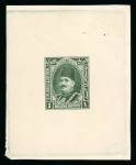 Stamp of Egypt » 1922-1936 King Fouad I Definitives » Essays 1926 Unadopted essay by De La Rue: Engraved die proof for the 1m value in dark green