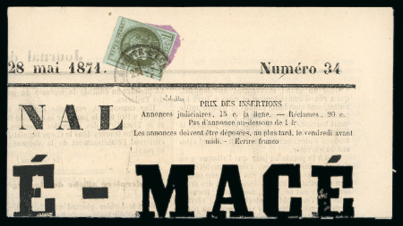 Stamp of France » Emission de Bordeaux 1870 1871, Cérès Bordeaux 1c Y&T n°39C oblitéré cad type