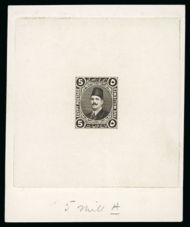 Stamp of Egypt » 1922-1936 King Fouad I Definitives » Essays 1922 Essays of Harrison & Sons: 5m black, large die