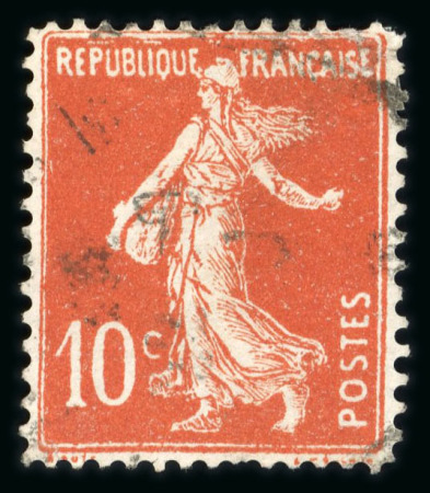 Stamp of France » Émissions à partir de 1900 Semeuse camée 10c rouge (Y&T n°138), faux timbre pour