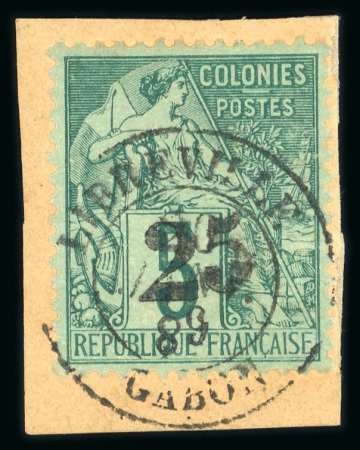 Stamp of Colonies françaises » Gabon 1886, type Alphée Dubois surchargé Y&T n° 8 oblitéré