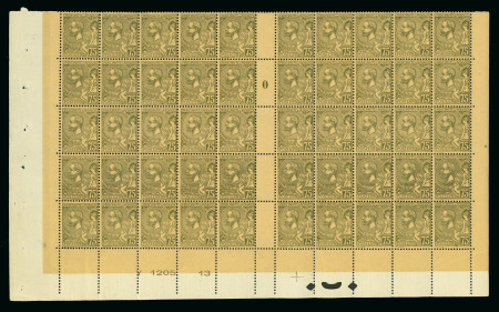 Stamp of Colonies françaises » Monaco 1920, Prince Albert 1er Y&T n°45, 75c brun-olive, panneau