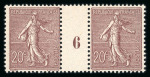 Stamp of France » Collections 1903-1920, belle collection de 72 paires avec millésimes
