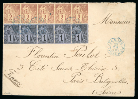 Stamp of Colonies françaises » Colonies Générales 1888, belle lettre affranchie avec types Alphée Dubois