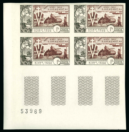 Stamp of Colonies françaises »  Grandes séries coloniales 1954, 10e anniversaire de la libération, ensemble des