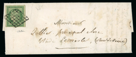 Stamp of France » Lettres Classiques 1852, jolie lettre affranchie d'un Cérès Y&T n°2 15c