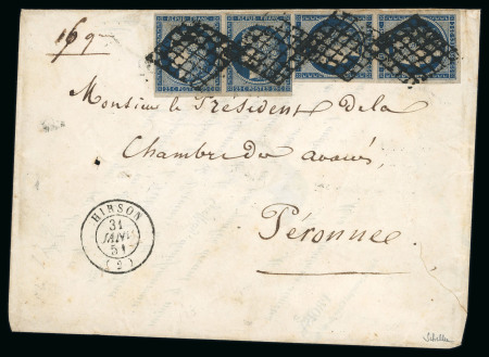 Stamp of France » Lettres Classiques 1851, affranchissement réalisé avec deux paires du