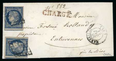 Stamp of France » Lettres Classiques 1851, lettre chargée affranchie de deux Cérès Y&T n°4