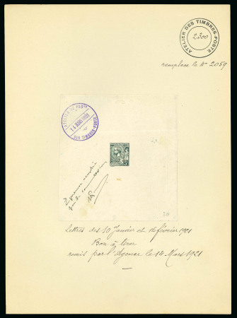 Stamp of Colonies françaises » Monaco 1921, ensemble de 3 épreuves au type Prince Albert