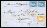 Stamp of France » Lettres Classiques 1865, lettre pour Cayenne (Guyane Française) avec bel