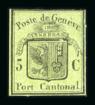 Stamp of Switzerland / Schweiz » Kantonalmarken » Genf 1846, grosser Adler gelbgrün ungebraucht