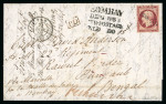Stamp of France » Lettres Classiques 1853, lettre affranchie avec un Napoléon non dentelé