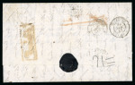 Stamp of France » Lettres Classiques 1853, lettre affranchie avec un Napoléon non dentelé