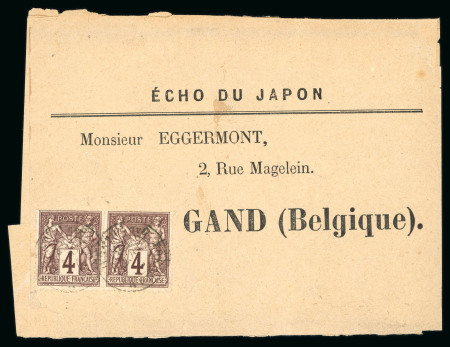 Stamp of France » Lettres Classiques 1878, très beau pli "Echo du Japon" pour Gand en Belgique
