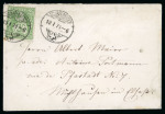 Stamp of Switzerland / Schweiz » Sitzende Helvetia Gezaehnt » Briefmarken 1867-1878 1871, 25 Rp. grün, allseits sehr gut gezähnt, auf Brief
