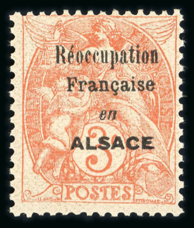 Stamp of France » Guerre 1915, timbre de Guerre type Blanc Maury n°2C, 3c surchargé