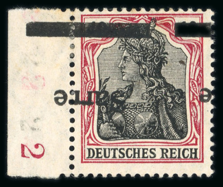 Stamp of Colonies françaises » Sarre 1920, type Germania Y&T n° 12a superbes variétés surcharge