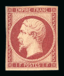Stamp of France » Empire 1853-1862 1853, Napoléon non dentelé Y&T n°18, 1fr carmin réimpression