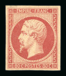 Stamp of France » Empire 1853-1862 1853, Napoléon non dentelé Y&T n°17B 80c rose neuf*
