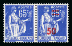 Stamp of France » Émissions à partir de 1900 1940, Paix Y&T n°479d surchargé en rouge tenant à non