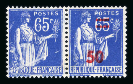 Stamp of France » Émissions à partir de 1900 1940, Paix Y&T n°479d surchargé en rouge tenant à non