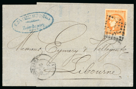 Stamp of France » Lettres Classiques Collections 1852-1870, lot de deux lettres affranchies en orange