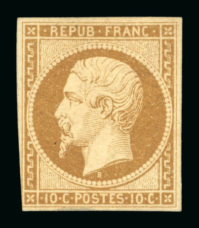Stamp of France » Présidence de 1852 1852, Napoléon non dentelé Y&T n°9a 10c bistre-brun
