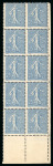 Stamp of France » Émissions à partir de 1900 1903, semeuse lignée Y&T n°132 25c bleu en bloc de
