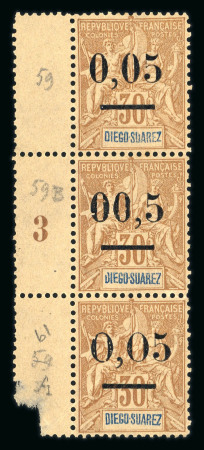 Stamp of Colonies françaises » Madagascar (Poste française) 1902, timbre de Diego-Suarez 30cts brun surchargé,