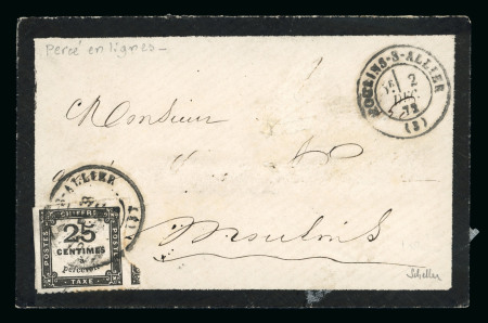 Stamp of France » Lettres Classiques 1873, lettre de deuil pour Moulins dans l'Allier taxée