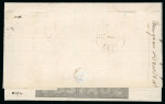 Stamp of Great Britain » 1840 Mulreadys & Caricatures » 1d Lettersheets and Envelopes 1843 (Jun 23) 1d Mulready lettersheet, stereo A54, sent from London to Leeds with London number "6" in Maltese cross