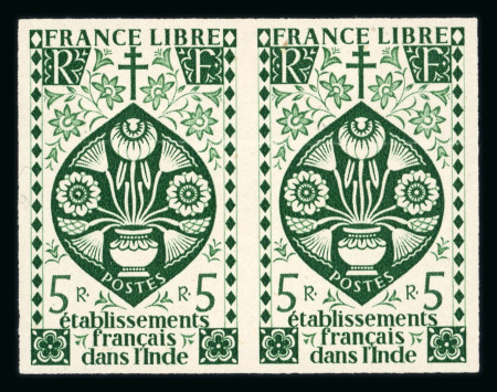 Stamp of Colonies françaises » Inde 1942, série de Londres Y&T n° 217-230 (sauf n° 229)