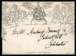 Stamp of Great Britain » 1840 Mulreadys & Caricatures » Advertising Letter Sheets 1843 (Jul 25) 1d Mulready lettersheet, with printed advert inside for the Atlas Assurance Company cancelled by superb London number "9" in MC