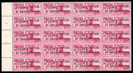 Stamp of Egypt » British Forces in Egypt 1932-35 1935 Provisional Christmas Seal 3m on 1pi mint n.h. booklet pane of 20