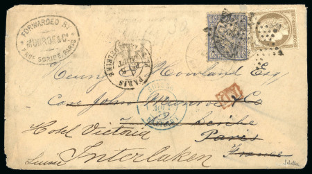 Stamp of France » Lettres Classiques 1874, très intéressante lettre d'Aout 1874 avec affrachissement