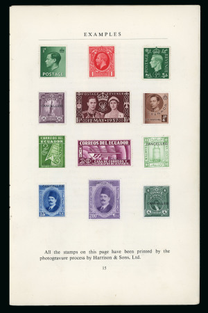 Stamp of Egypt » 1922-1936 King Fouad I Definitives » Issued Stamps 1923-24 First Portrait Issue 15m and 200m with "CANCELLED" type A overprint affixed into "The Photogravure Process as Applied to Postage Stamp Printing" by B. Guy Harrison