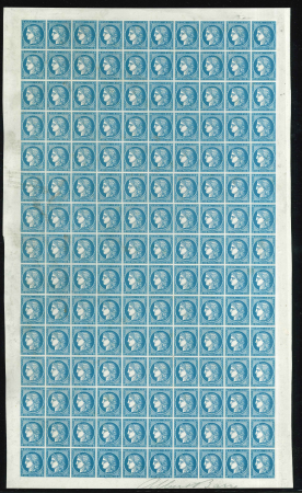 Stamp of France » Type Cérès de 1849-1850 1858, essais en bleu au type Cérès de 1849 en feuille
