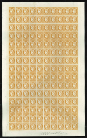 Stamp of France » Type Cérès de 1849-1850 1858, essais en bistre au type Cérès de 1849 en feuille