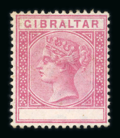 Stamp of Gibraltar 1889-96 10c carmine with value omitted variety, mint