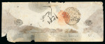Stamp of Indian States » Jammu & Kashmir 1866-79, group of four covers incl. 1/2a black circular (S.G.1?, cut into at left) on native envelope