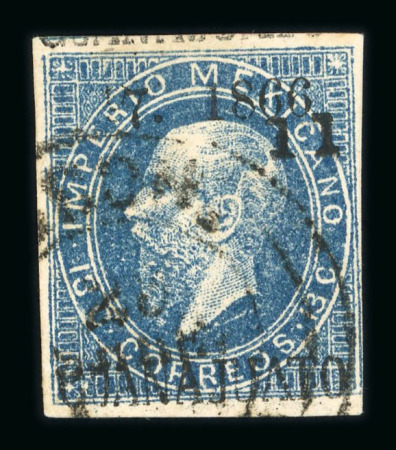 Stamp of Mexico 1866-1867, districts Guanajuato, Ixtlahualca, Jalapa