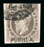 Stamp of Mexico 1866-1867, districts Pachuca, Puebla, Queretaro