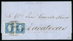 Stamp of Mexico 1866-1867, districts San Luis Potosi, Tepeji del Rio, etc.