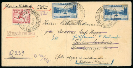 Stamp of Greece » Greece Kingdom 1935 to 1967 1936, nice registered letter from Greece to Berlin