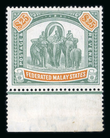 Stamp of Malaysia » Federated Malay States 1904, elephants type 25d. green and orange SG n° 51