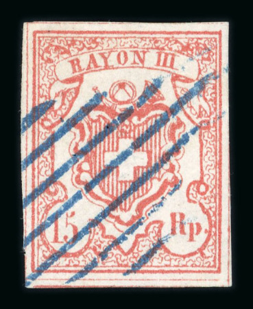 Stamp of Switzerland / Schweiz » Rayonmarken » Rayon III (grosse Ziffer) 1852, Rayon III, grosse Wertziffern, Type 8, Gruppe MR II